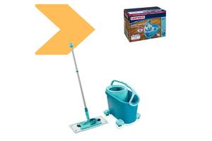 Швабра с ведром круглая На колесах XPRO Mop bucket + mop set синя(43663-_804)