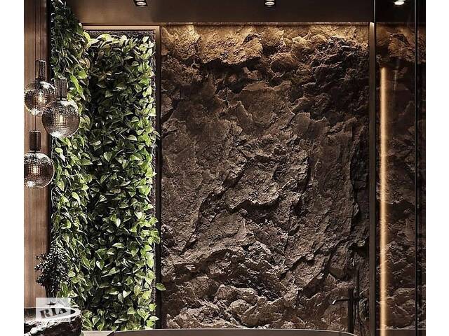 Скеля та камінь з бетону. Фактура рельєфність. Дизайн інтер'єра.