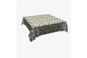 Скатерть YETI HOME на стол из ткани хлопок с желто-серой мозаикой 140х240 см (sk-051790v2)