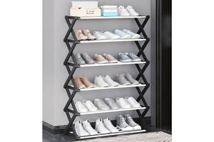 Складна полка для обуви Shoe Rack 6 секцій від XPRO, чорний. (43409-_266)