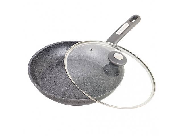Сковорода 28см с крышкой и гранитным покрытием 4273GR Kamille