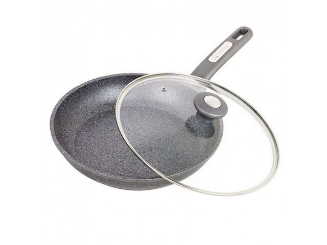 Сковорода Kamille Granite d 28 см с крышкой KM-4273GR