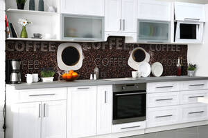 Наклейка на скинали Zatarga на кухню «Ароматные зёрна» 600х3000 мм виниловая 3Д наклейка кухонный фартук самоклеящаяся
