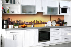 Наклейка на скинали Zatarga на кухню «Азиатские небоскрёбы» 600х2500 мм виниловая 3Д наклейка кухонный фартук