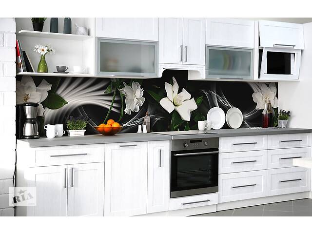 Наклейка на скинали Zatarga на кухню «Бархатный жасмин» 600х2500 мм виниловая 3Д наклейка кухонный фартук самоклеящаяся
