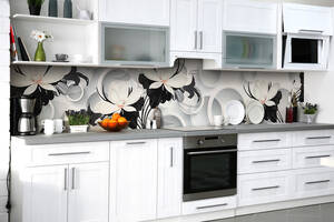 Наклейка на скинали Zatarga на кухню «Белая скромность» 600х2500 мм виниловая 3Д наклейка кухонный фартук самоклеящаяся