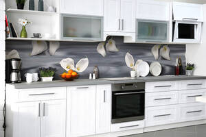 Наклейка на скинали Zatarga на кухню «Белые сны» 600х2500 мм виниловая 3Д наклейка кухонный фартук самоклеящаяся