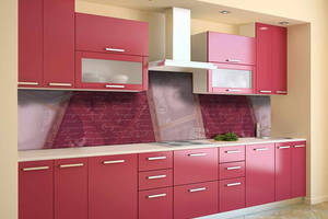 Наклейка на скинали Zatarga на кухню «Бордовый Бархат» 650х2500 мм виниловая 3Д наклейка кухонный фартук самоклеящаяс...