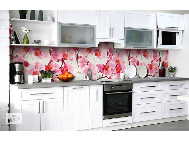 Наклейка на скинали Zatarga на кухню «Дерево орхидей» 600х2500 мм виниловая 3Д наклейка кухонный фартук самоклеящаяся