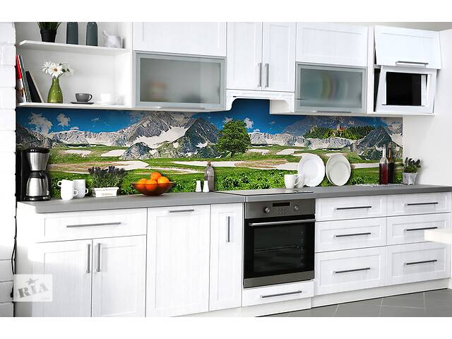 Наклейка на скинали Zatarga на кухню «Долины гор» 600х2500 мм виниловая 3Д наклейка кухонный фартук самоклеящаяся