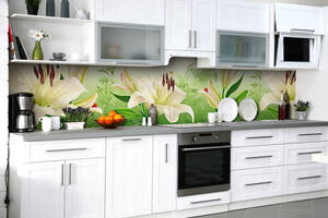 Наклейка на скинали Zatarga на кухню «Дурманящие лилии» 600х2500 мм виниловая 3Д наклейка кухонный фартук самоклеящаяся