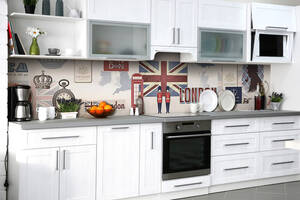 Наклейка на скинали Zatarga на кухню «Душа Лондона» 600х3000 мм виниловая 3Д наклейка кухонный фартук самоклеящаяся