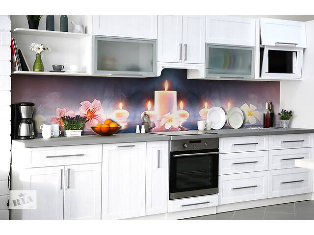 Наклейка на скинали Zatarga на кухню «Дыхание свеч» 600х2500 мм виниловая 3Д наклейка кухонный фартук самоклеящаяся