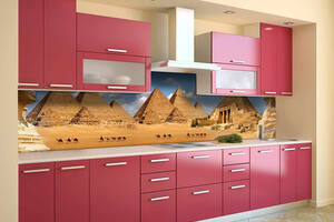 Наклейка на скинали Zatarga на кухню «Египетские Пирамиды» 600х2500 мм виниловая 3Д наклейка кухонный фартук самоклея...