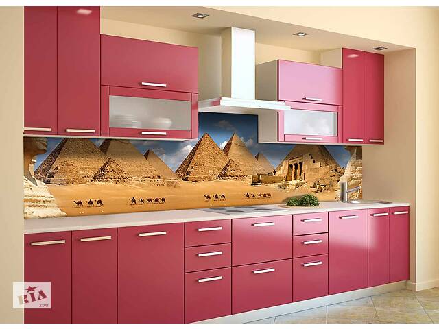 Наклейка на скинали Zatarga на кухню «Египетские Пирамиды» 600х2500 мм виниловая 3Д наклейка кухонный фартук самоклея...