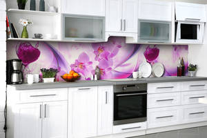 Наклейка на скинали Zatarga на кухню «Фиолетовый ликёр» 600х2500 мм виниловая 3Д наклейка кухонный фартук самоклеящаяся