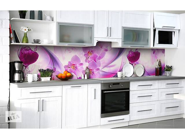 Наклейка на скинали Zatarga на кухню «Фиолетовый ликёр» 600х3000 мм виниловая 3Д наклейка кухонный фартук самоклеящаяся