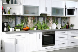 Наклейка на скинали Zatarga на кухню «Греческие сады» 650х2500 мм виниловая 3Д наклейка кухонный фартук самоклеящаяся