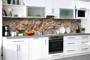 Наклейка на скинали Zatarga на кухню «Каменный пазл» 600х3000 мм виниловая 3Д наклейка кухонный фартук самоклеящаяся