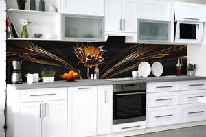 Наклейка на скинали Zatarga на кухню «Кованный цветок» 600х3000 мм виниловая 3Д наклейка кухонный фартук самоклеящаяся