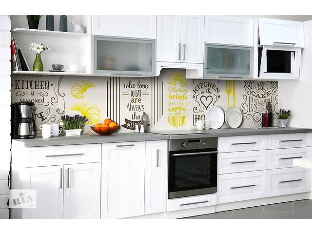 Наклейка на скинали Zatarga на кухню «Кухонные слоганы» 650х2500 мм виниловая 3Д наклейка кухонный фартук самоклеящаяся