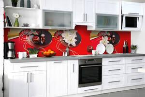 Наклейка на скинали Zatarga на кухню «Китайский веер» 600х3000 мм виниловая 3Д наклейка кухонный фартук самоклеящаяся