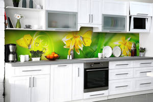 Наклейка на скинали Zatarga на кухню «Луговая лимонница» 600х2500 мм виниловая 3Д наклейка кухонный фартук самоклеящаяся