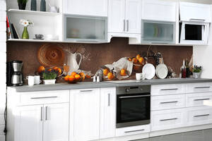 Наклейка на скинали Zatarga на кухню «Мандариновый натюрморт» 600х3000 мм виниловая 3Д наклейка кухонный фартук