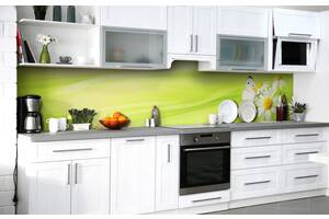Наклейка на скинали Zatarga на кухню «Молодая зелень» 600х3000 мм виниловая 3Д наклейка кухонный фартук самоклеящаяся