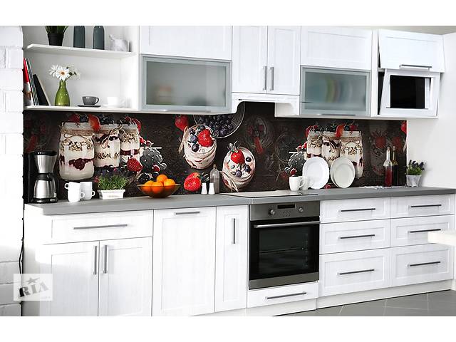 Наклейка на скинали Zatarga на кухню «Мороженое с джемом» 600х3000 мм виниловая 3Д наклейка кухонный фартук самоклеящ...