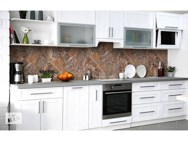 Наклейка на скинали Zatarga на кухню «Мозайка из песчаника» 600х3000 мм виниловая 3Д наклейка кухонный фартук