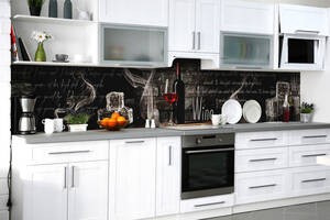 Наклейка на скинали Zatarga на кухню «Охлаждённое вино» 650х2500 мм виниловая 3Д наклейка кухонный фартук самоклеящаяся