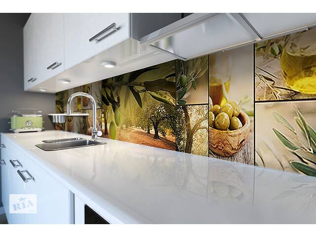 Наклейка на скинали Zatarga на кухню «Оливковая роща» 600х2500 мм виниловая 3Д наклейка кухонный фартук самоклеящаяся...