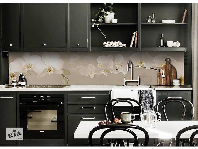 Наклейка на скинали Zatarga на кухню «Орхидея беж» 600х2500 мм виниловая 3Д наклейка кухонный фартук самоклеящаяся Z1... - Фото 4