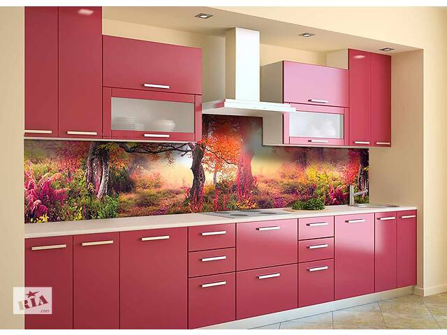 Наклейка на скинали Zatarga на кухню «Осенний сад лес» 600х3000 мм виниловая 3Д наклейка кухонный фартук самоклеящаяс... - Фото 1