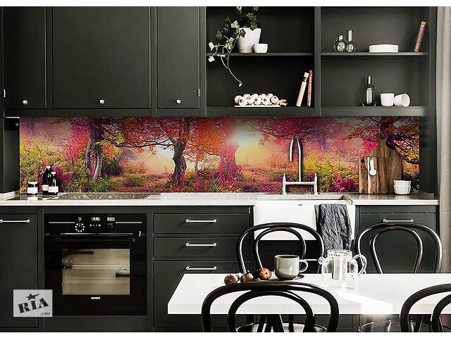 Наклейка на скинали Zatarga на кухню «Осенний сад лес» 600х3000 мм виниловая 3Д наклейка кухонный фартук самоклеящаяс... - Фото 2