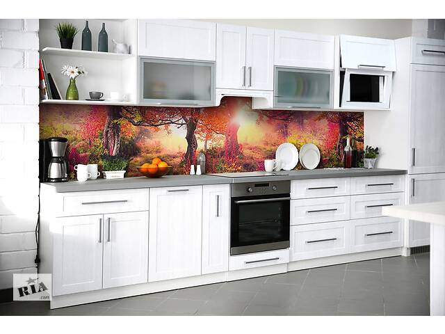 Наклейка на скинали Zatarga на кухню «Осенний сад лес» 600х3000 мм виниловая 3Д наклейка кухонный фартук самоклеящаяс... - Фото 5