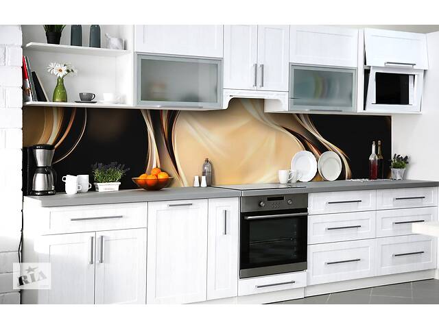 Наклейка на скинали Zatarga на кухню «Переливы золота» 600х3000 мм виниловая 3Д наклейка кухонный фартук самоклеящаяся