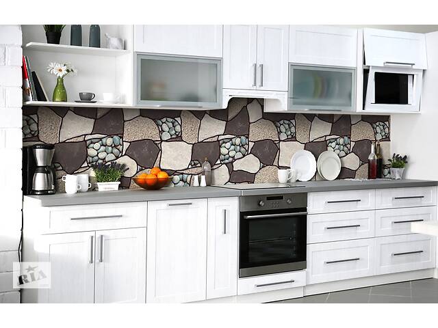 Наклейка на скинали Zatarga на кухню «Песчаная мозаика» 650х2500 мм виниловая 3Д наклейка кухонный фартук самоклеящаяся
