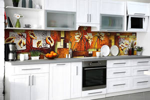 Наклейка на скинали Zatarga на кухню «Песня Африки» 600х3000 мм виниловая 3Д наклейка кухонный фартук самоклеящаяся