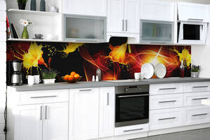 Наклейка на скинали Zatarga на кухню «Плач лилий» 600х3000 мм виниловая 3Д наклейка кухонный фартук самоклеящаяся