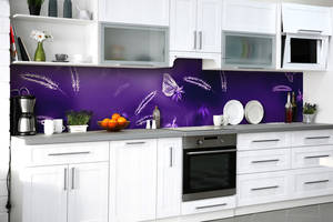 Наклейка на скинали Zatarga на кухню «Пурпурная абстракция» 600х3000 мм виниловая 3Д наклейка кухонный фартук