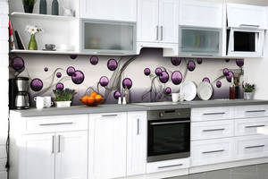 Наклейка на скинали Zatarga на кухню «Пурпурные бусины» 600х3000 мм виниловая 3Д наклейка кухонный фартук самоклеящаяся
