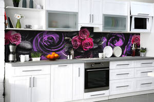 Наклейка на скинали Zatarga на кухню «Пурпурные вихри» 600х3000 мм виниловая 3Д наклейка кухонный фартук самоклеящаяся