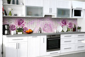 Наклейка на скинали Zatarga на кухню «Пурпурный блеск » 600х2500 мм виниловая 3Д наклейка кухонный фартук самоклеящаяся