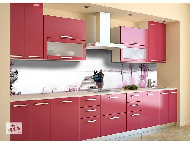 Наклейка на скинали Zatarga на кухню «Розовое озеро Краски» 600х3000 мм виниловая 3Д наклейка кухонный фартук Z180378/2