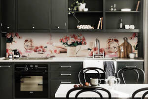 Наклейка на скинали Zatarga на кухню «Розовое утро» 600х3000 мм виниловая 3Д наклейка кухонный фартук самоклеящаяся Z...