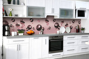 Наклейка на скинали Zatarga на кухню «Розовый жемчуг» 650х2500 мм виниловая 3Д наклейка кухонный фартук самоклеящаяся