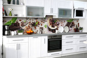 Наклейка на скинали Zatarga на кухню «Слитки шоколада» 650х2500 мм виниловая 3Д наклейка кухонный фартук самоклеящаяся