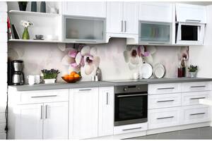 Наклейка на скинали Zatarga на кухню «Цветущая нежность» 600х2500 мм виниловая 3Д наклейка кухонный фартук самоклеящаяся